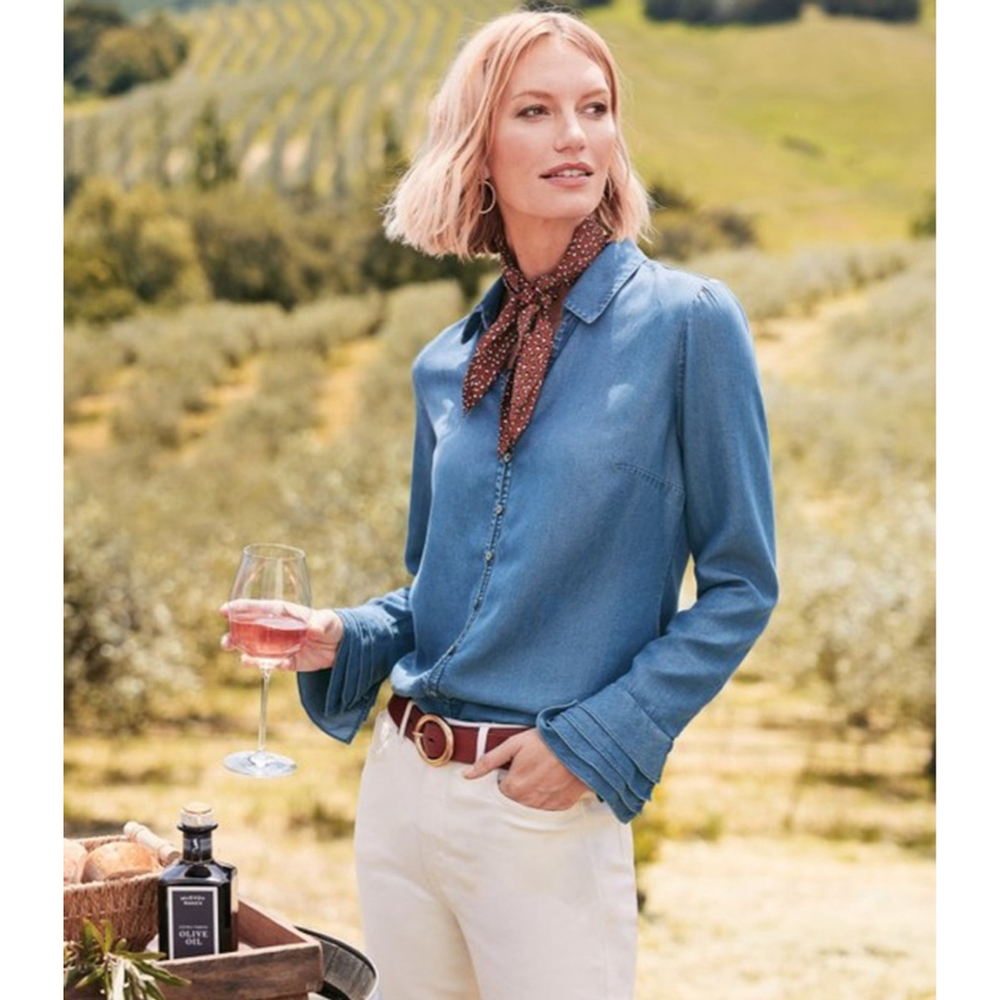 Soft Surroundings Sonnet Tencel Shirt Size S